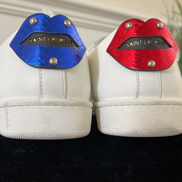 Yves Saint Laurent Signature Optic White leather Court Classic Lips Sneaker 36 - Picture 7 of 9